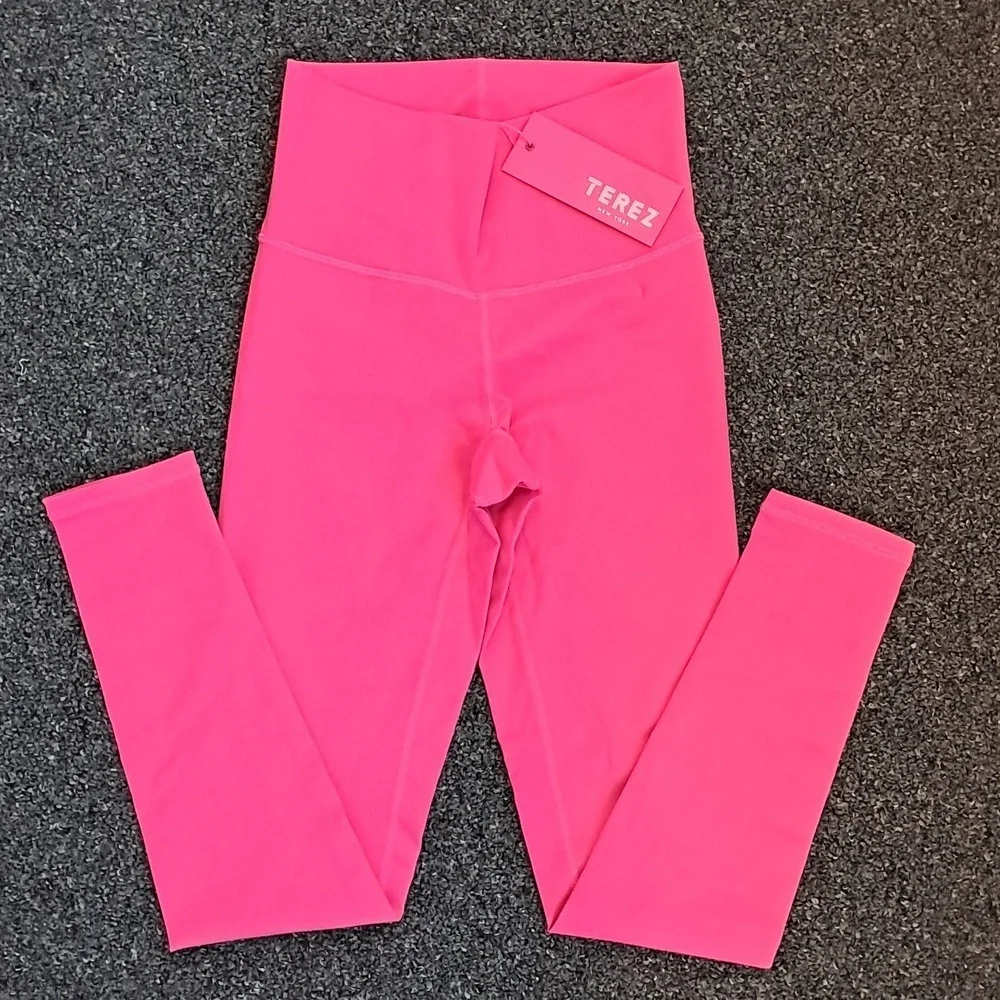 🚨NWT Terez TLC Crop Top & TLC Leggings Workout Yoga Pilates Gym Set Pink XS/S